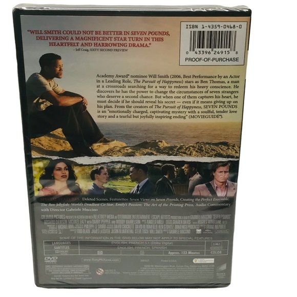 Seven Pounds DVD 2008 Will Smith New In Package - Picture 2 of 8